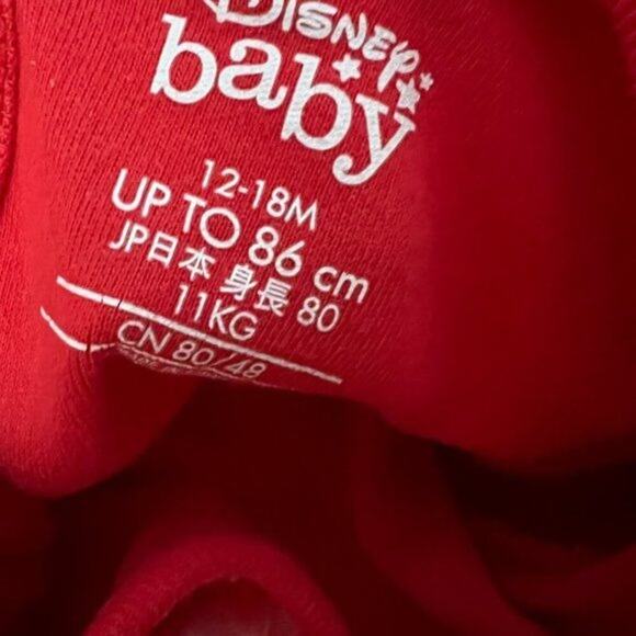 Disney Minnie Mouse Costume Bodysuit for Baby Red Infant Girls Size 12-18 - Picture 3 of 7